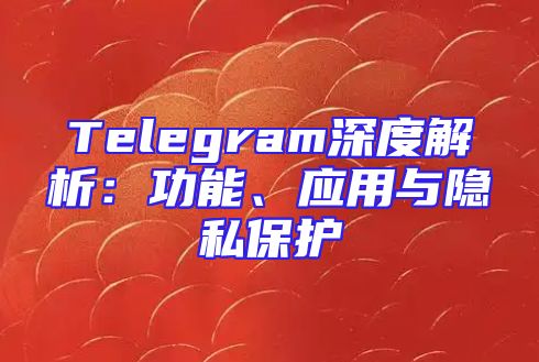 Telegram深度解析：功能、应用与隐私保护