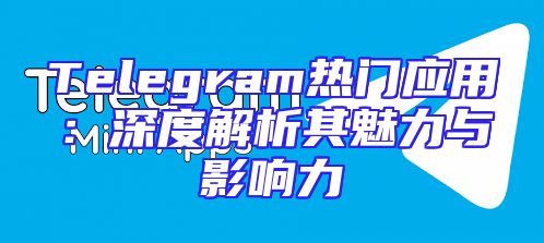 Telegram热门应用：深度解析其魅力与影响力