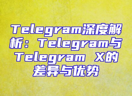 Telegram深度解析：Telegram与Telegram X的差异与优势