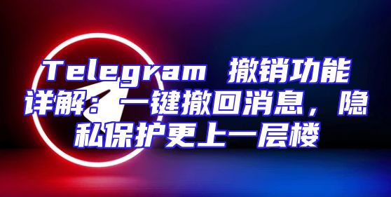 Telegram 撤销功能详解：一键撤回消息，隐私保护更上一层楼